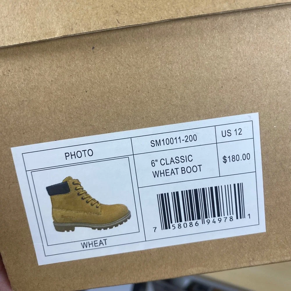 NEW Smiths American 6 Inch Classic Wheat Leather Work Lug‎ Boots Mens Size 12